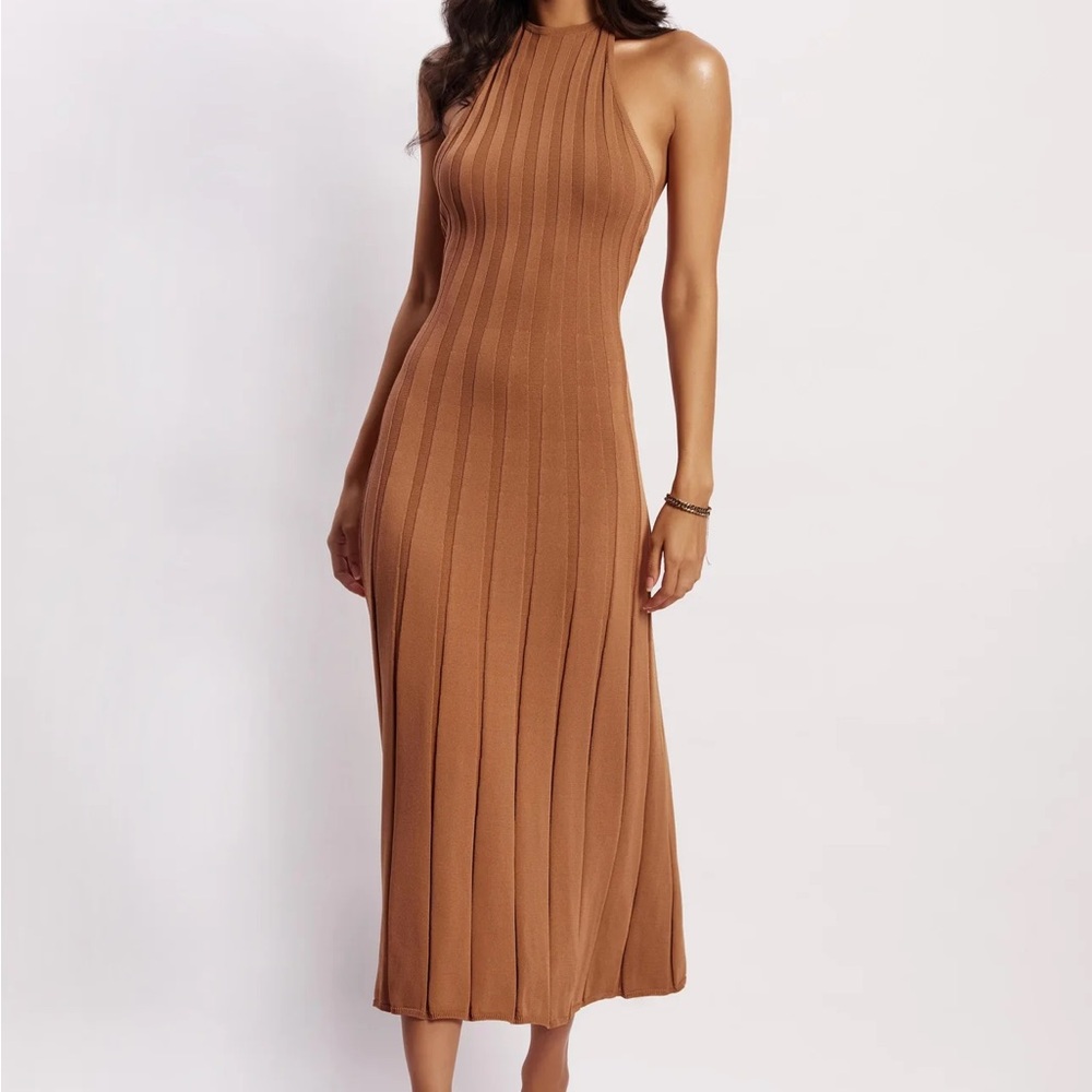 Meshki Adrienne Halter Neck Midi Dress size small NWT